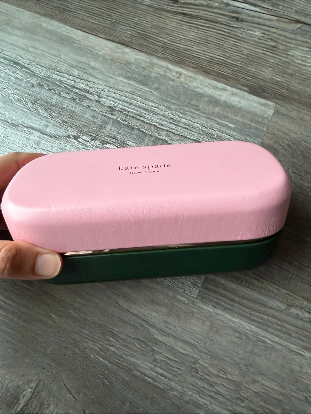 kate spade Brown Gradient Round Sunglasses with Pink & Green Case
